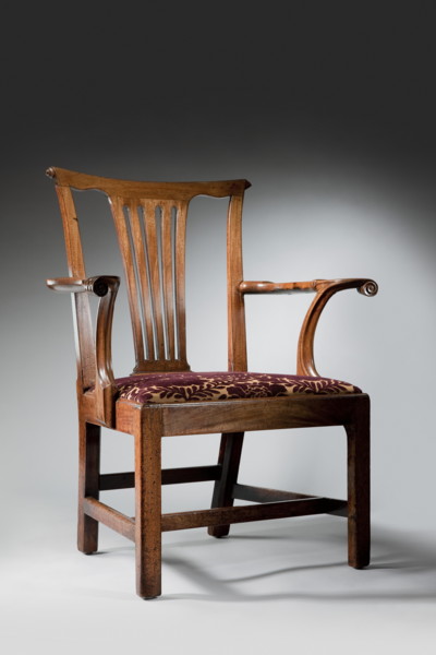 A George II Mahogany Open Armchair A George II Mahogany Open Armchair